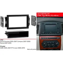 Перехідна рамка Jeep, Dodge, Chrysler ACV 281145-04 - мініатюра 3