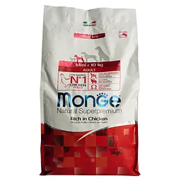 Сухий корм Monge Dog Mini Adult, для дорослих собак маленьких порід, курка з рисом, 3 кг - мініатюра 2