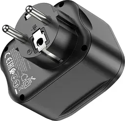 Мережевий зарядний пристрій Hoco NS3 Multifunctional socket (1C2A PD20W) Black - мініатюра 3