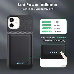 Чохол з акумулятором для iPhone 12/12Pro потужний 10800 мАг - мініатюра 7
