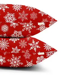 Комплект постільної білизни Cosas євро без простирадла WINTER CS1 200 x 220 см (SnowflakesWhiteRed_200_2) - мініатюра 4