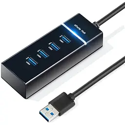 USB-хаб XON SmartHub Lite (USB3.0, 3хUSB2.0) Чорний (UHALP040043B 5023) - мініатюра 3
