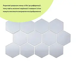 Дзеркальний декор Wall Sticker SW-00002512 акриловий самоклеючий 85х95 мм 12 шт. срібло - мініатюра 3