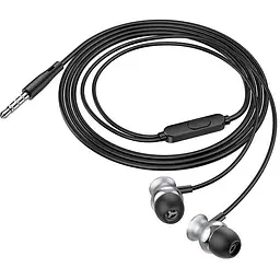 Навушники Hoco Fountain metal універсальні earphones with microphone M106 чорні - мініатюра 3