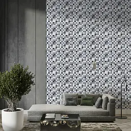 Декоративна панель ПВХ чорно-біла мозаїка Sticker Wall SW-00001432 960х480х4мм - мініатюра 6