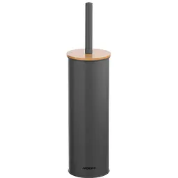 Щітка для унітазу з підставкою Ardesto Minimalism 9.5x27.5/38 см темно-сірий (ARHB3503DB)