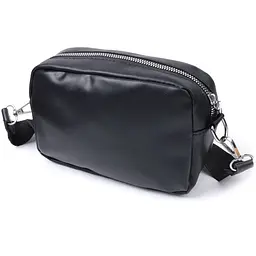 Зручна жіноча сумка крос-боді з монетницею з екошкіри Vintage 22796 чорна - мініатюра 6