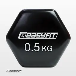 Гантель для фітнесу 0.5 кг EasyFit із вініловим покриттям чорна - мініатюра 3