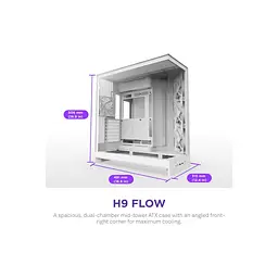 Корпус для ПК NZXT H9 Flow Dual-Chamber All White (CM-H92FW-01) - мініатюра 2