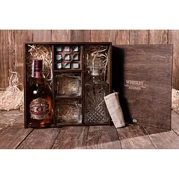 Подарунковий набір Whiskey Stones камені для віскі 9 штук + інструкція + мішечок для зберігання + щипці + декантер і 2 склянки - мініатюра 5