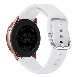 Силіконовий ремінець Watchbands білий для Samsung Galaxy Watch Active - розмір L (WB0021NORMALWHITEA) - мініатюра 2