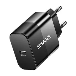 Зарядное устройство Essager USB-C PD20W + cable USB-C to USB-C 60W black (E20JSB1-SYTT1-T) - миниатюра 4