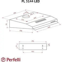 Витяжка пласка Perfelli PL 5144 Dark BR LED - мініатюра 10