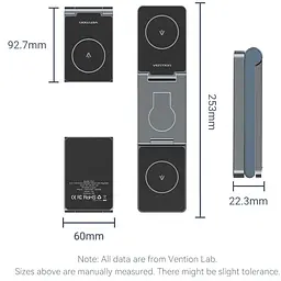 Зарядний пристрій 15W 3-in-1 Magnetic Wireless Fast Charger Сірий Vention - мініатюра 3