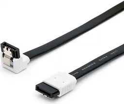 Кабель ATcom SATA III 0.5m із засувкою чорний (17126)