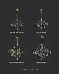 Невагома золота Led люстра d60 см | Арт. MJ 156-600 Titanium | Line F - мініатюра 8