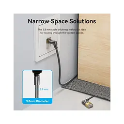 Патч-корд 1м STP cat 8 RJ-45 90° corner black Vention (IKLBF) - мініатюра 4
