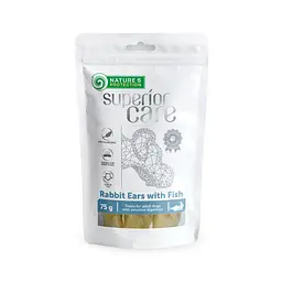 Ласощі для собак Nature's Protection Superior Care Snacks Rabbit Ears With Fish вуха кролика з рибою, 75 г