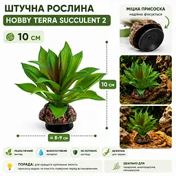 Штучна рослина Hobby Terra Succulent 2 10 см (37731) для тераріуму, акватераріуму та палюдаріуму - мініатюра 2