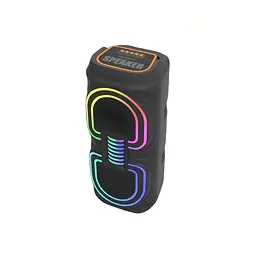 Портативна бездротова Bluetooth колонка акумуляторна 2x10 Вт FM-радіо міні валіза з RGB LED підсвічуванням 20W 39x16x16см UKC MS-3640BT - мініатюра 8