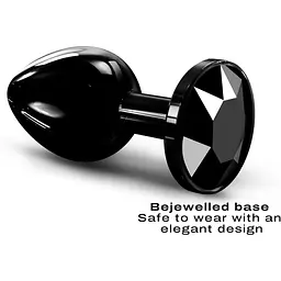 Металева анальна пробка з кристалом Dorcel Diamond Plug Black M - мініатюра 2