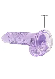 Фалоімітатор RealRock Crystal Clear 7”, 19 см (фіолетовий) - мініатюра 6