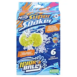 Водяні бомбочки Hasbro Nerf Super Soaker Hydro Balls 6-Pack, блакитні з жовтим, 6 шт. (F6393) - мініатюра 2
