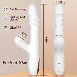 Вібратор для подвійної стимуляції Silicone Vibrator 3 режими обертання та 7 режимів лизання Boss Series 63-00079 101964 - мініатюра 9