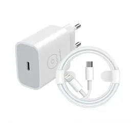 Зарядний адаптер блок на 2 виходи WUW-C193 PD20W+PD20W Charger USB C + USB C white