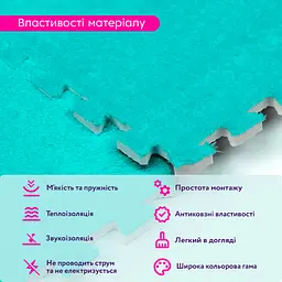 Підлога-пазл плюшевий 30х30х1см М'ятний SW-00002088 - мініатюра 4