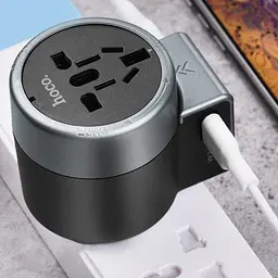 Зарядний адаптер Hoco AC4 Dual port rotating charging universal converter 2 USB 2.4A - мініатюра 3
