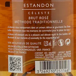 Вино ігристе Estandon Celeste Brut рожеве брют 0.75 л - мініатюра 4