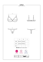 Еротичний комплект Obsessive Letica L/XL чорний - мініатюра 7