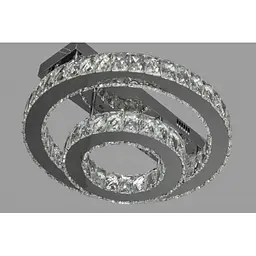 LED люстра стельова Linisoln 7708-2D CH метал, скло, 2 лампи, 220 V, 17 см висота, 45-25 см ширина