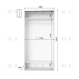 Шафа-купе Idea серія 8 120 x 60 x 240 см Білий - мініатюра 2
