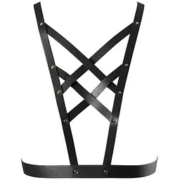 Портупея з екошкіри Bijoux Indiscrets Maze – Cross Cleavage Harness Black