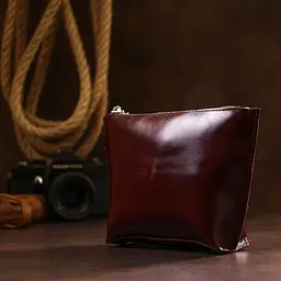 Шкіряна практична косметичка для жінок Shvigel 16412 бордова - мініатюра 7