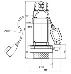 Дренажний насос Thermo Alliance QSD6-22-0,75 з поплавком TAQSD622075 - мініатюра 4