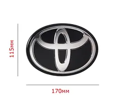 Емблема під склом Toyota Чорна 170х115 мм на скотчі (Завод) - мініатюра 2