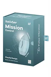 Вакуумний стимулятор клітора з вібрацією Satisfyer Mission Control блакитний - мініатюра 6