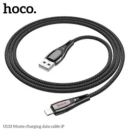 Кабель HOCO U133 Monte Charging Data Cable iP 1,2m. чорний - мініатюра 4