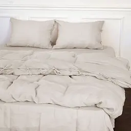 Комплект постільної білизни MirSon Natural Linen Jasmine льон євро бежево-сірий (2200008269074) - мініатюра 4