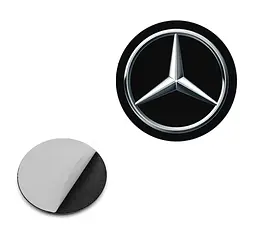 Наклейка з логотипом MERCEDES для авто і ключів d=13мм Пвх-пластик об'ємна