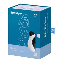 Стимулятор Satisfyer Orca Вакуумний клітора з вібрацією, 11.5 см чорний з білим - мініатюра 7