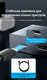 Перемикач HDMI Vention 3 входи на 1 вихід 8K 60 Гц та 4K 144 Гц/120 Гц потрібне живлення через USB-C 5 В 1 А з ІЧ-пультом сірий (AKRH0) - мініатюра 3