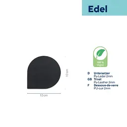 Підставки під чашку Kela Edel 10х10 см 4 шт. чорні (12667) - мініатюра 2