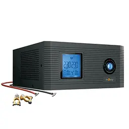 UPS з правильною синусоїдою NJOY Aira 600VA 500Вт, LCD, 12V під зовнішній АКБ 40-200ач, заряд 10А - мініатюра 1