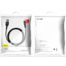 Кабель для заряджання чорний оригінал Baseus Halo Data Lightning 2.4A 1 м CALGH-B01 - мініатюра 7