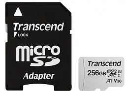 Карта пам'яті microSDXC 256GB UHS-I U3 (TS256GUSD300S-A) + SD адаптер Transcend teh0022586