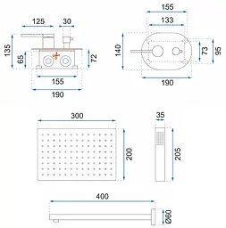 Душова система прихованого монтажу Rea Oval + Box хром REA-P8415, Хром - мініатюра 9